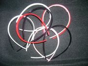 Girls Plastic Head bands set of 3 peices RED WHT PNK
